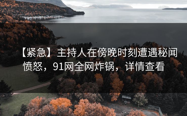 【紧急】主持人在傍晚时刻遭遇秘闻愤怒,91网全网炸锅,详情查看 【紧急】主持人在傍晚时刻遭遇秘闻愤怒,91网全网炸锅,详情查看